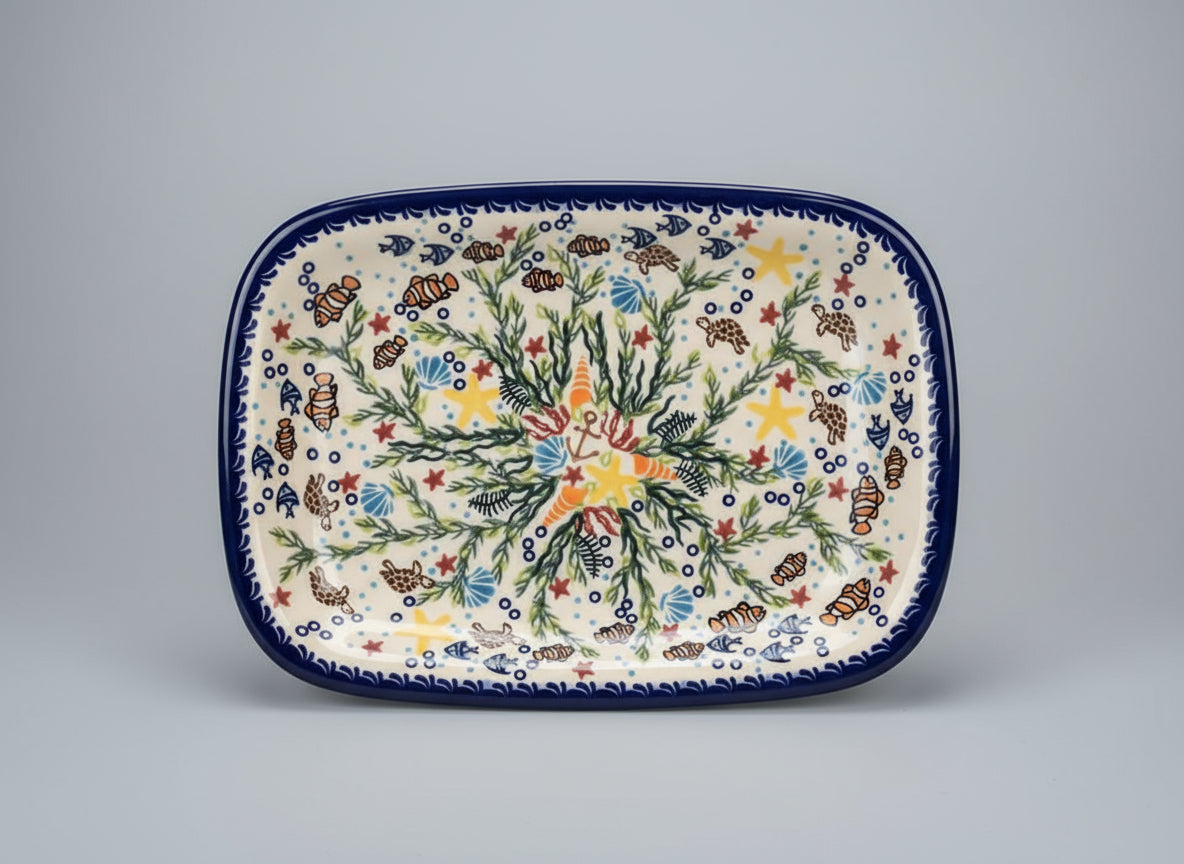 Polish Pottery Platter, Vena, Under the Sea