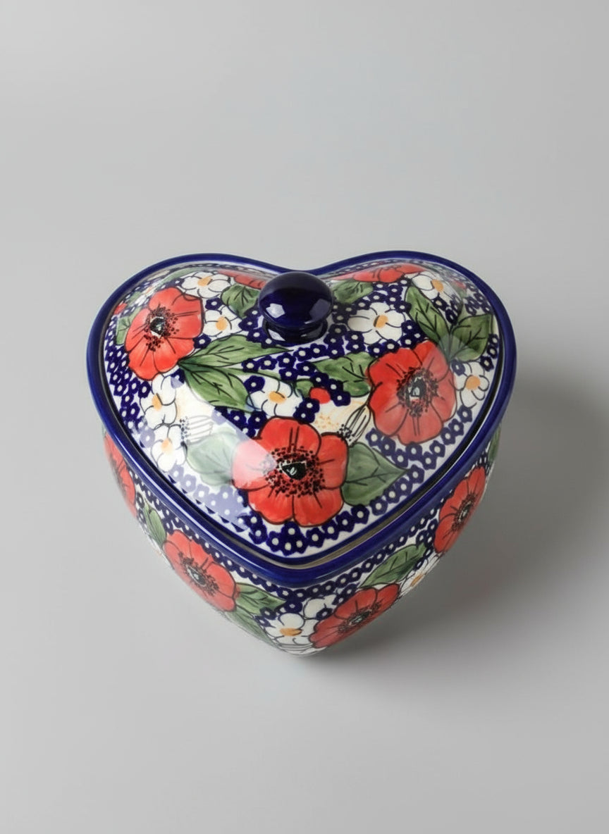 Polish Pottery Heart-Shape Baker, Manufaktura