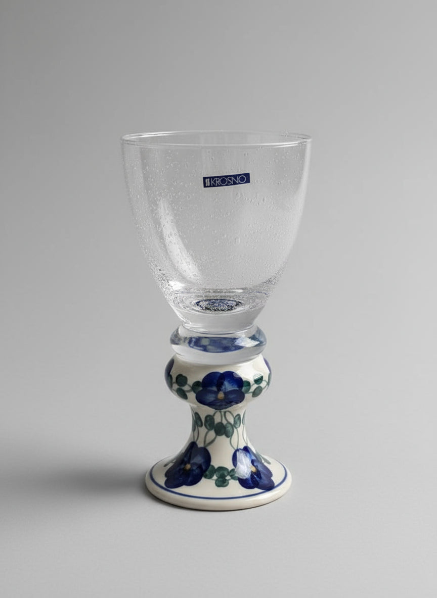 Polish Pottery Wine Glass, 12 oz., Andy