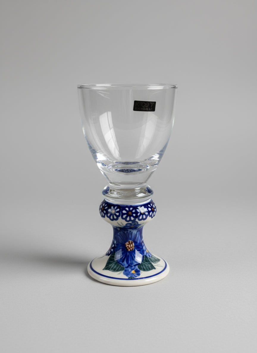 Polish Pottery Wine Glass, 12 oz., Andy