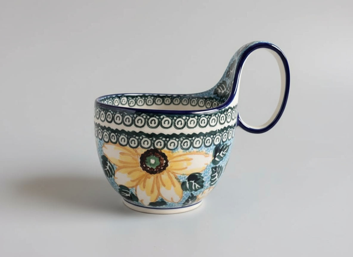 Polish Pottery Loop Handle Bowl, Ceramika Art.
