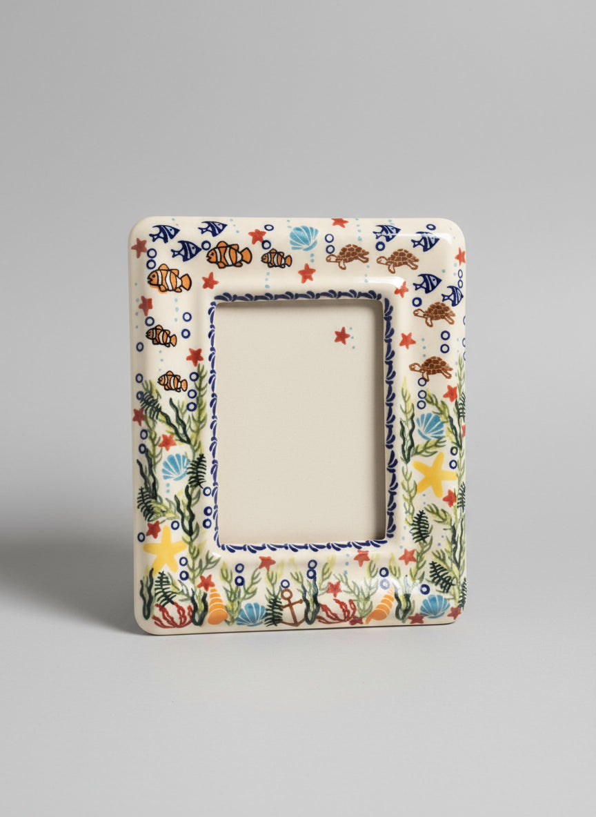 Polish Pottery Picture Frame, Andy, Sea Life