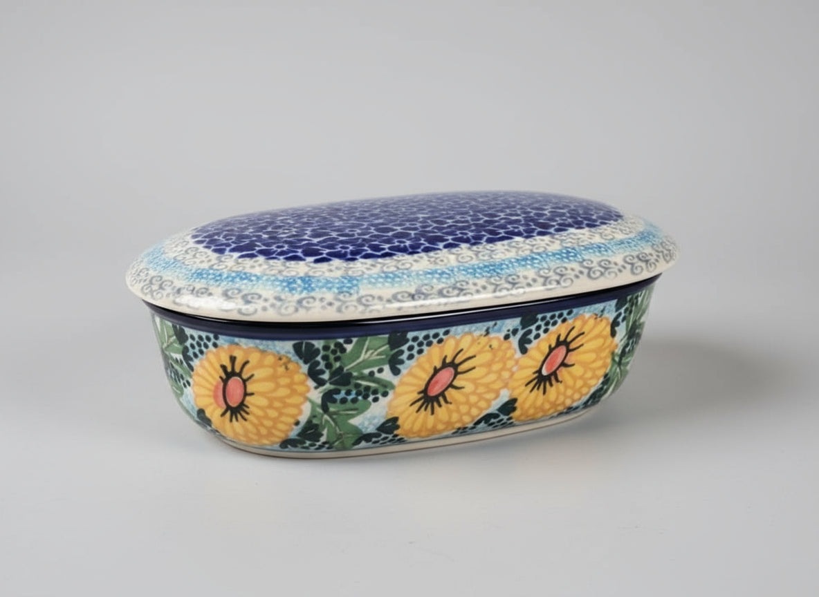 Polish Pottery Box with Cover, Ceramika Art. U4400