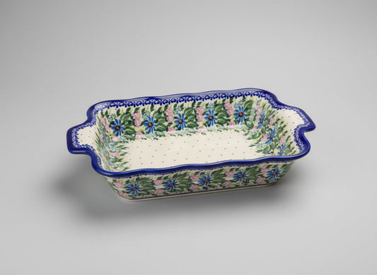 Polish Pottery Baker with Handles, Kalich