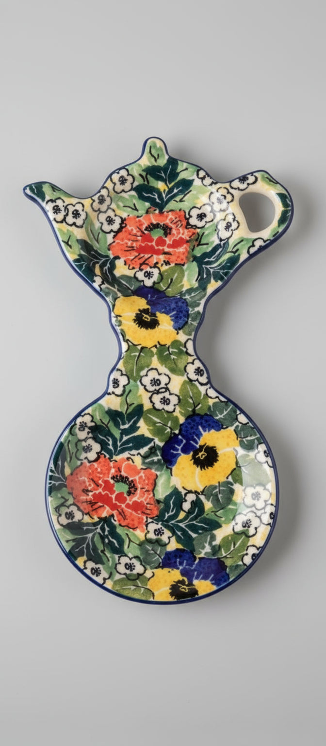 Polish Pottery Tea Bag/Mug Holder, Ceramika Art. U4704