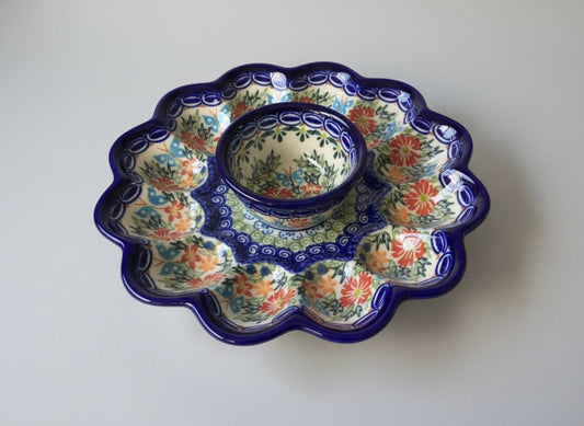 Polish Pottery Egg Dish, Kalich