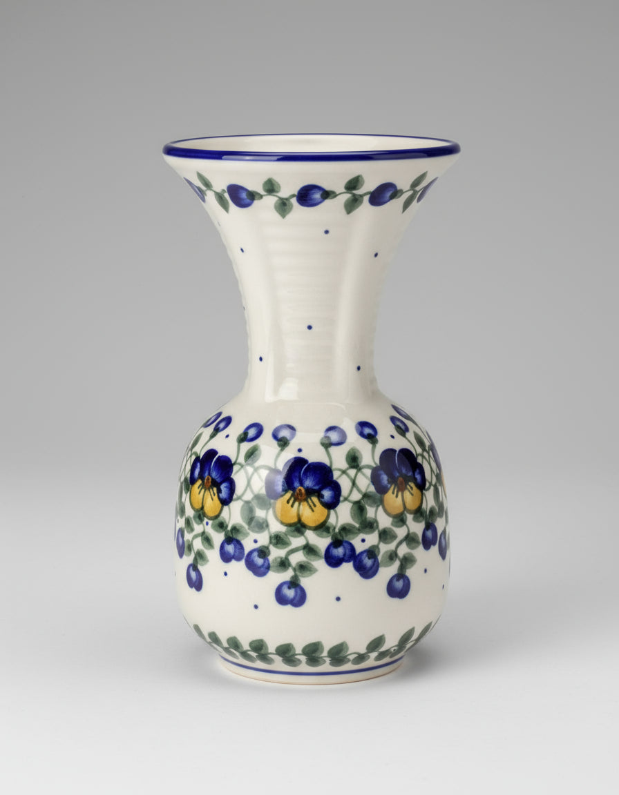 Polish Pottery Vase, WR Unikat, Pansy