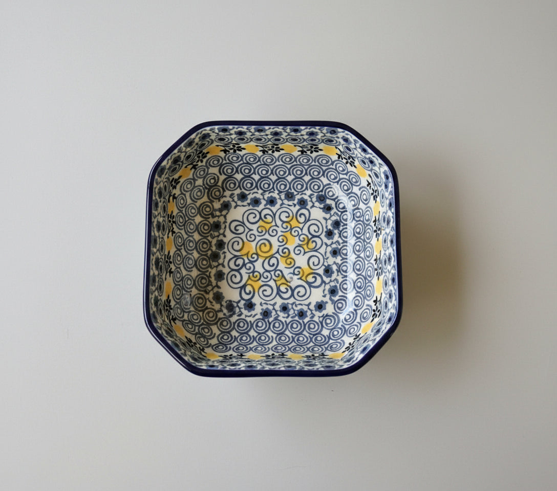 Polish Pottery Square Bowl, Ceramika Art.