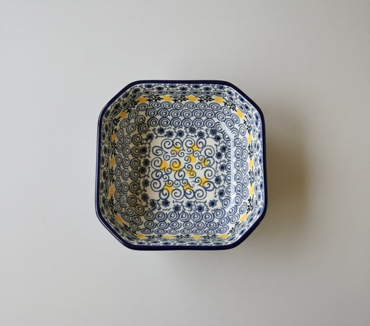 Polish Pottery Square Bowl, Ceramika Art.