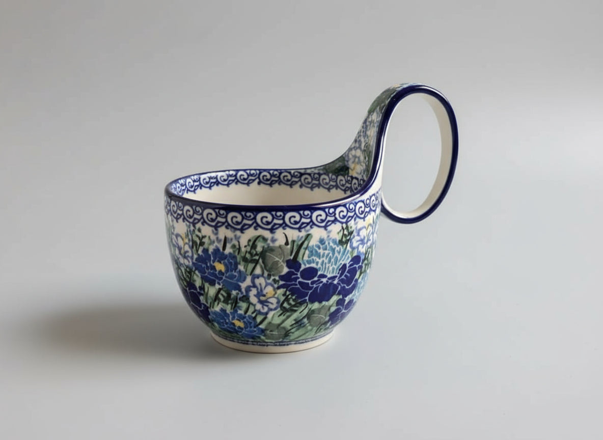 Polish Pottery Loop Handle Bowl, Ceramika Art.