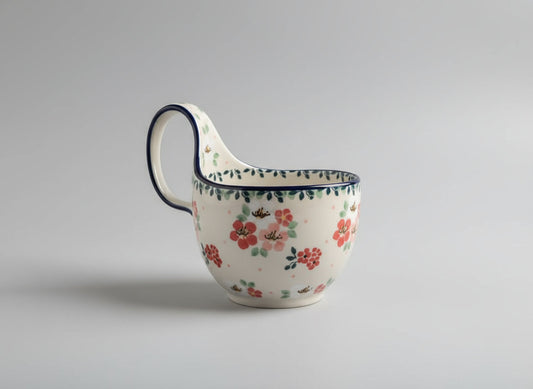 Polish Pottery Loop Handle Bowl, Ceramika Art.