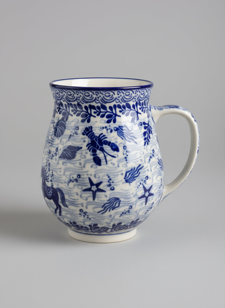 Polish Pottery Tulip Mug, Ceramikja Art.