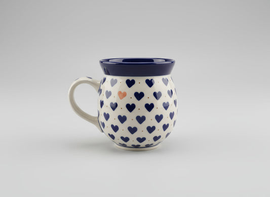 Polish Pottery Mug, Hearts, Ceramika Art.