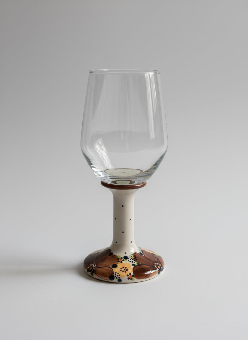 Polish Pottery Wine Glass, 12 oz., Galia