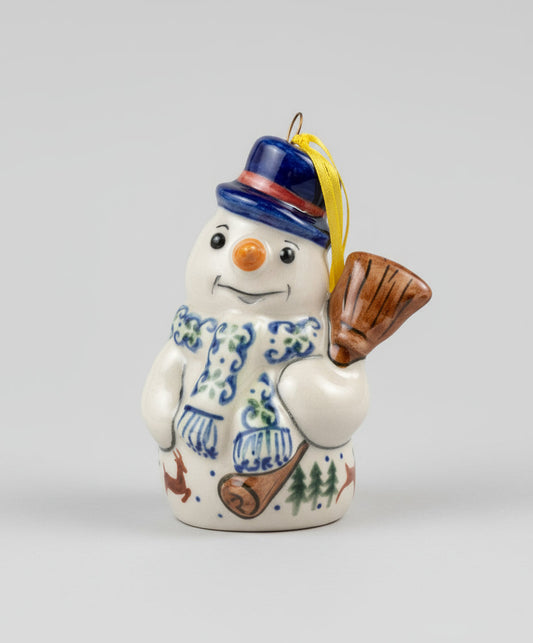 Vena Snowman with Broom Ornament