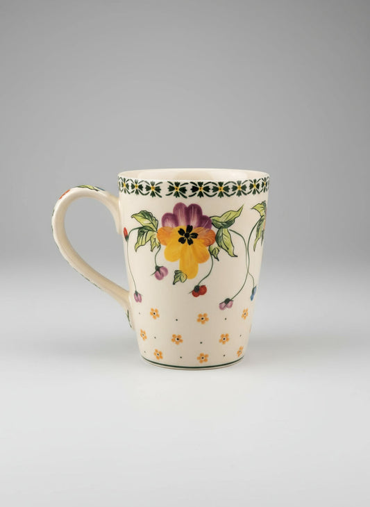 Polish Pottery Mug, Millena Pansy
